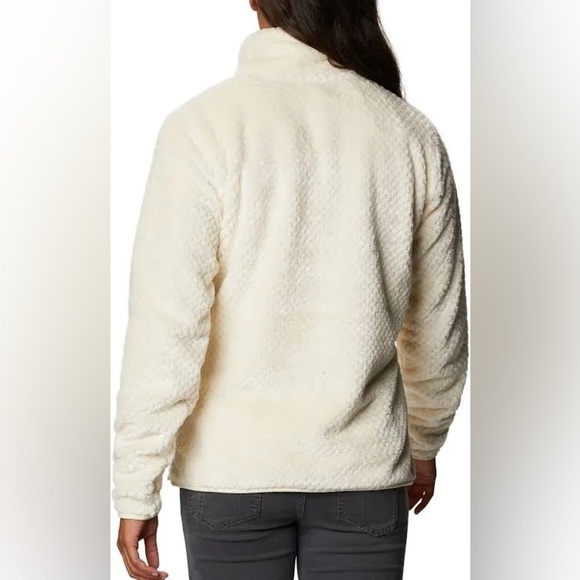 Columbia Fireside 1/4 Zip Sherpa Fleece Pullover Off White Chalk Color - Picture 2 of 13